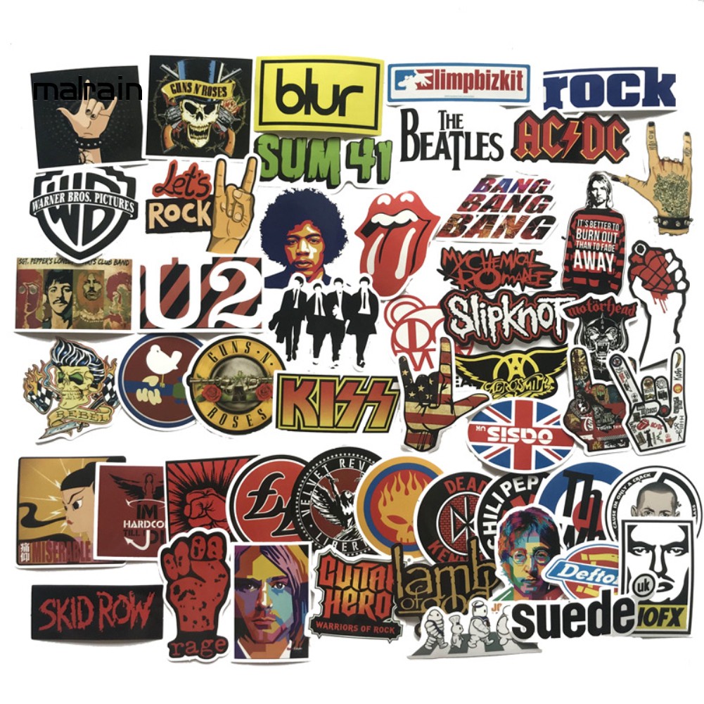 Set 50 hình dán dán trang trí phong cách Rock The Beats