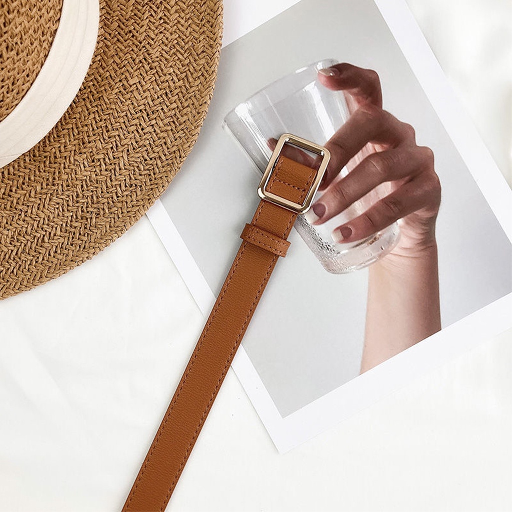 SmileFairyCC【COD &amp; Hàng Có Sẵn】Thắt Lưng Khóa Vuông Đơn Giản Thời Trang Hàn Quốc Cho Nữ