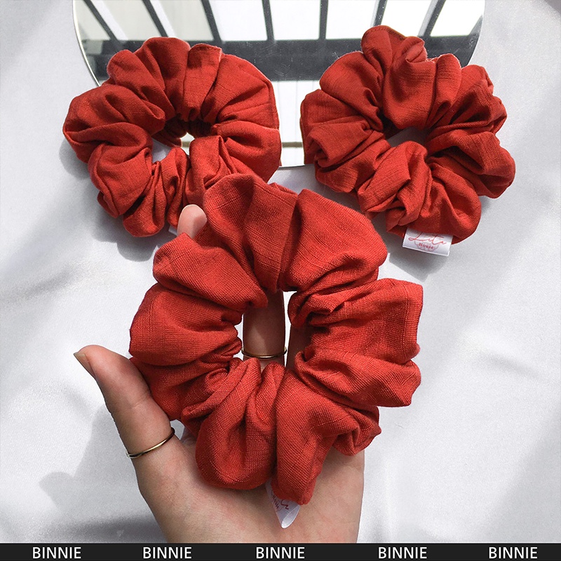 BINNIE - Dây chun buộc tóc Linen Scrunchies Handmade