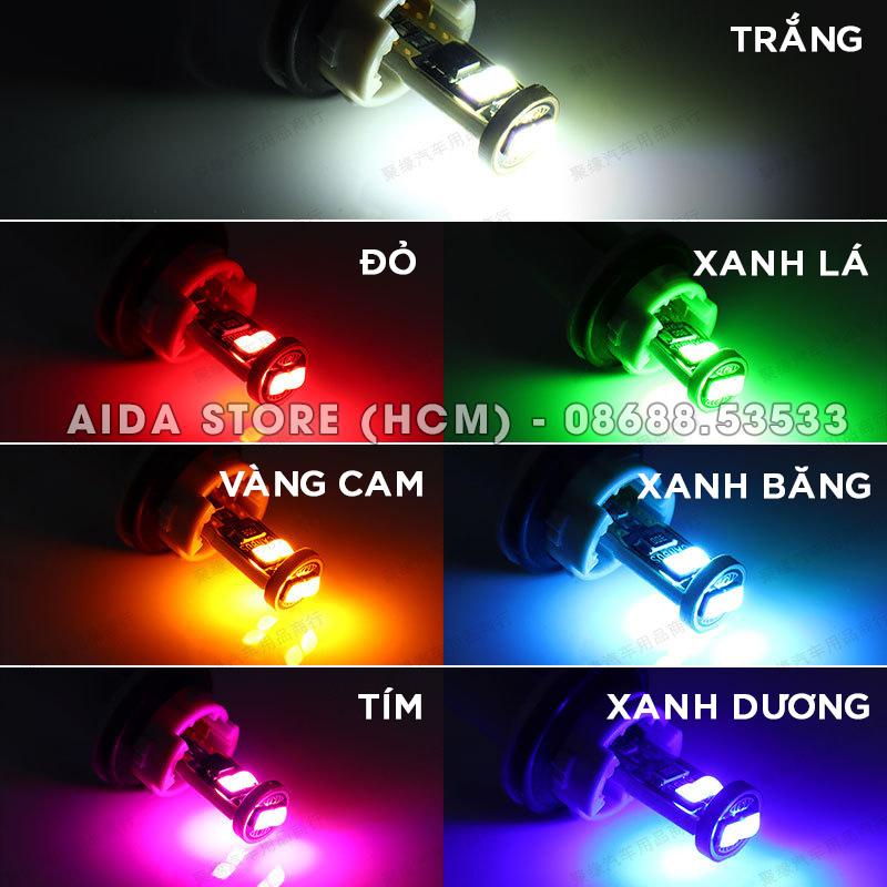 Bóng LED T10 6SMD DẸT-3D 3030 DC12v max sáng lắp demi, xi nhan hoặc các vị trí khác cho xe máy, ô tô