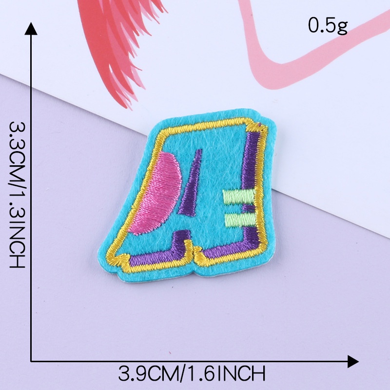 Miếng Dán Thêu Chữ Tiếng Anh Họa Tiết Hoạt Hình Dùng Trang Trí Túi Xách / Máy Tính DIY