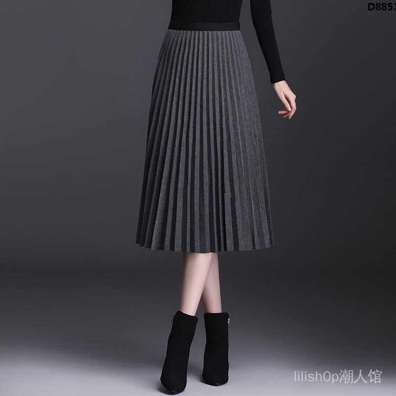 Chân Váy Chữ A Vải Len Mỏng Xếp Ly Lưng Cao Thời Trang 2020 | BigBuy360 - bigbuy360.vn