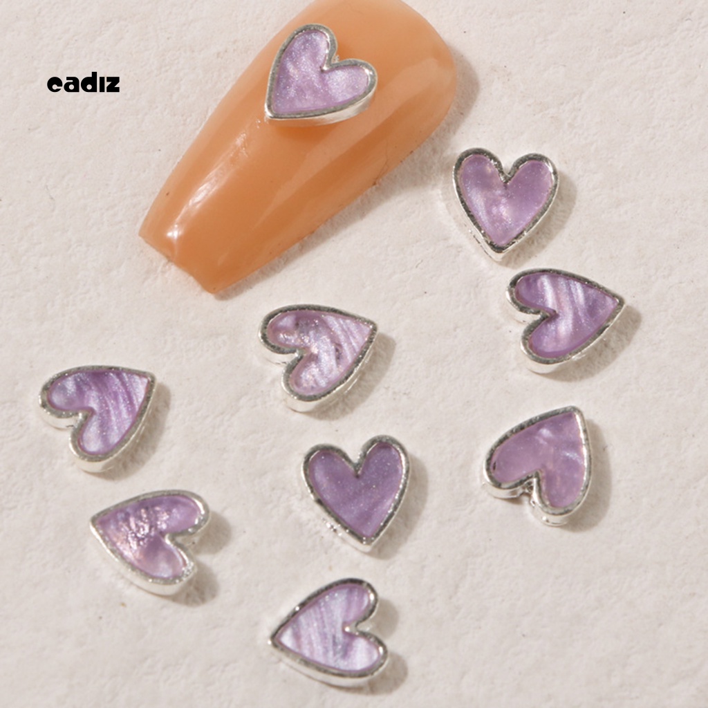 CADI 10Pcs Nail Charms 3D Love Heart Style DIY Nail Ornaments Exquisite Shape