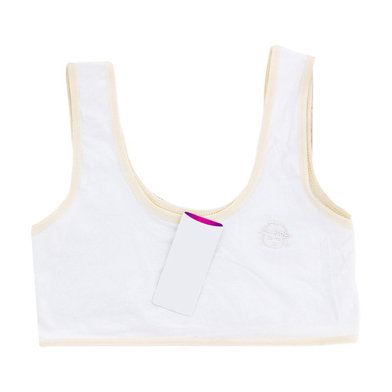 Áo Ngực Crop Top Dây Bản Rộng Bằng Vải Cotton Không Đệm Thêu Họa Tiết Hoạt Hình Dành Cho Bạn Gái Tuổi Teen