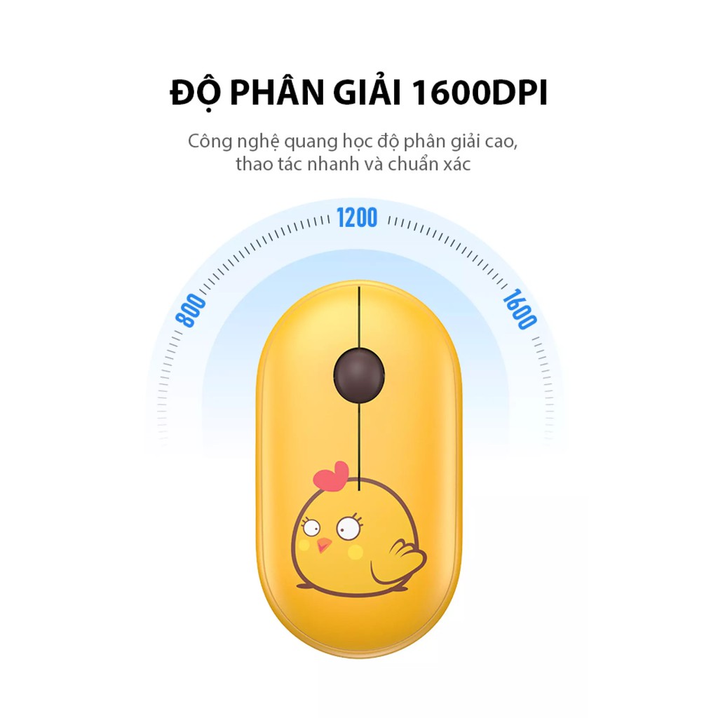 [Kèm Pin]Chuột Tĩnh Âm Không Dây ROBOT M230 - Họa Tiết Hoạt Hình - Độ Phân Giải 1600 DPi - BH 12 Tháng-CHÍNH HÃNG