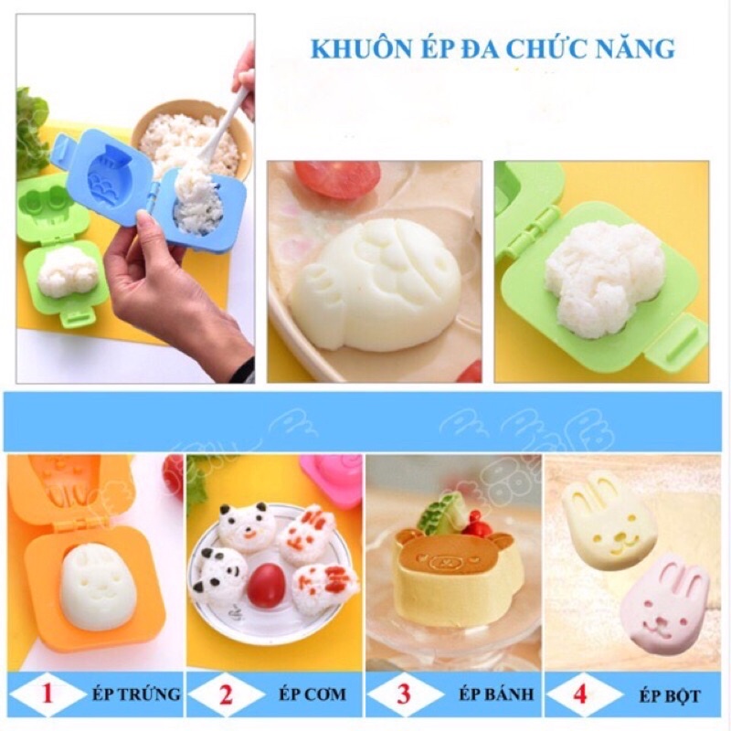 Khuôn tạo hình cơm, trứng, làm bánh, Khuôn cơm ăn dặm cho bé
