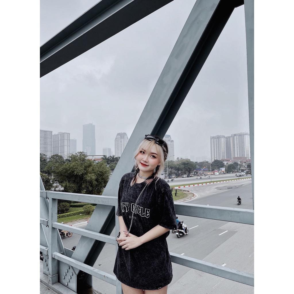 Áo thun local brand Acid 1998 City Cycle tay lỡ oversize cotton unisex in hình