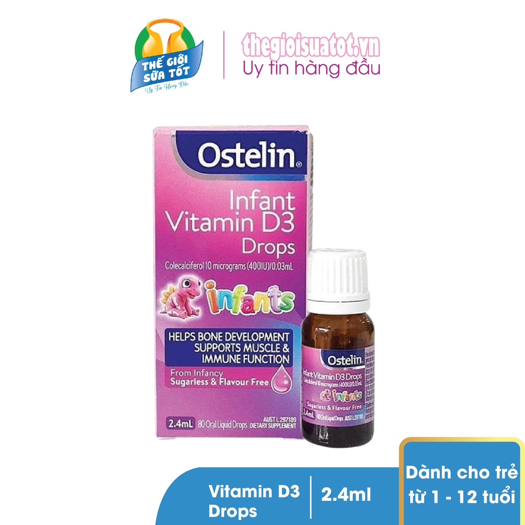 Ostelin Infant Vitamin D3 Drops - Bổ sung D3 dạng nhỏ giọt 2.4ml