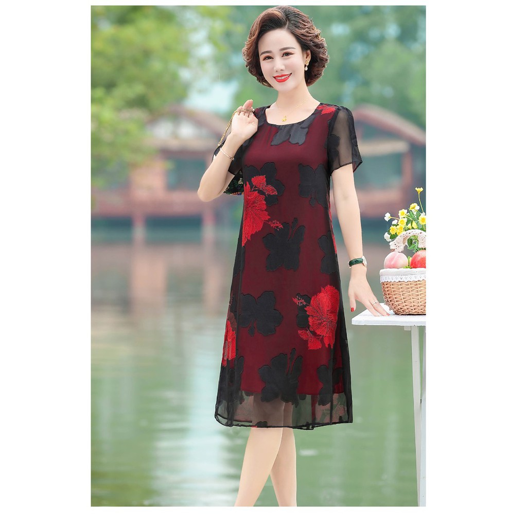 Đầm trung niên 2 lớp cực đẹp