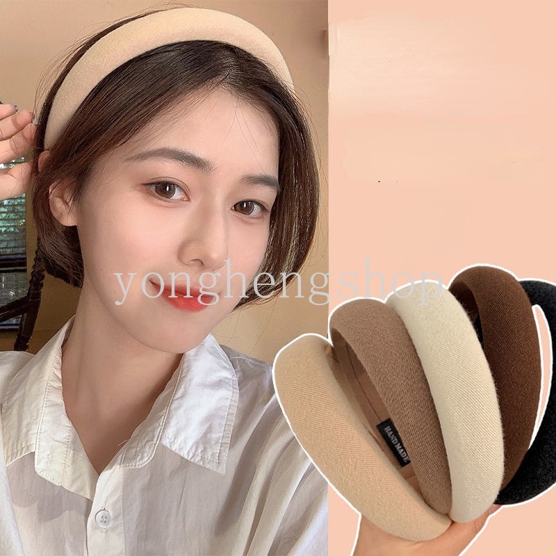 Băng Đô Cài Tóc Bằng Xốp Đệm Nhung Màu Kẹo Thời Trang Cho Nữ