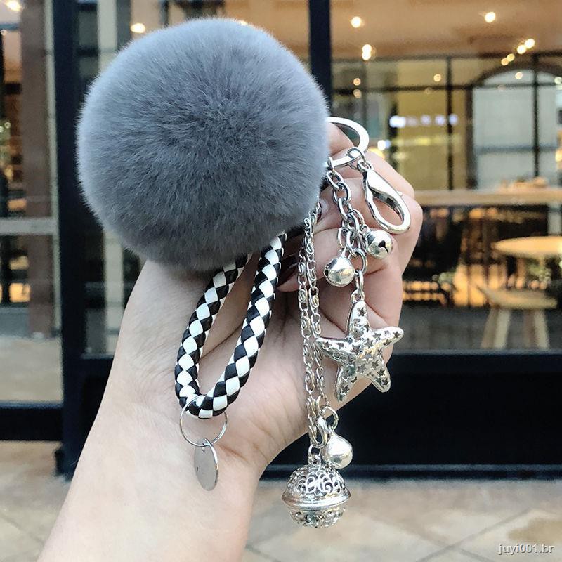 Móc Khóa Quả Cầu Lông Xù Xinh Xắn Dành Cho Nữ