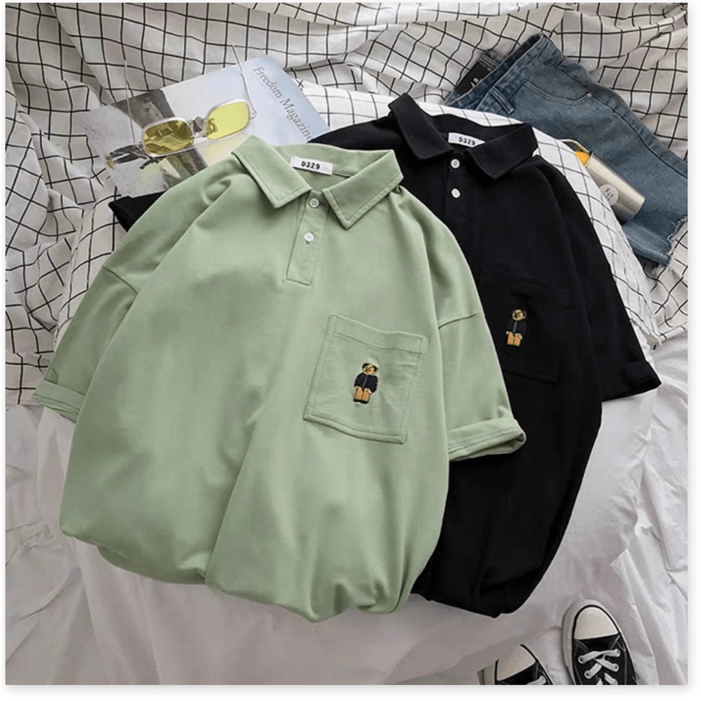 áo thun form rộng tay lỡ cổ bẻ, chất vải siêu mịn