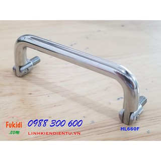 Tay nắm chữ D, thép mạ crom, kích thước 60mm dùng làm quai xách hộp dụng cụ HL660F