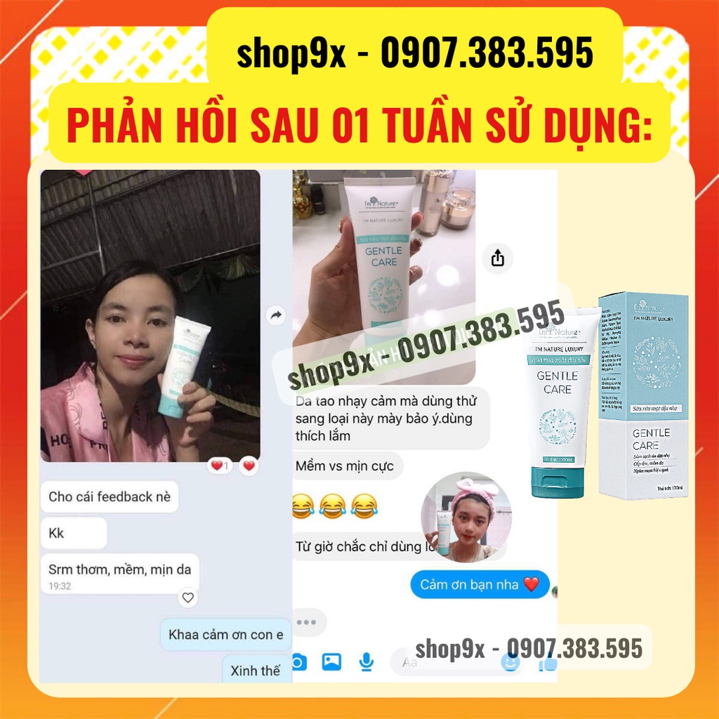 (+Quà) Sữa Rửa Mặt Dịu Nhẹ I'M NATURE Gentle Care Cho Da Nhạy Cảm - Da Nhờn Và Mụn 100ml