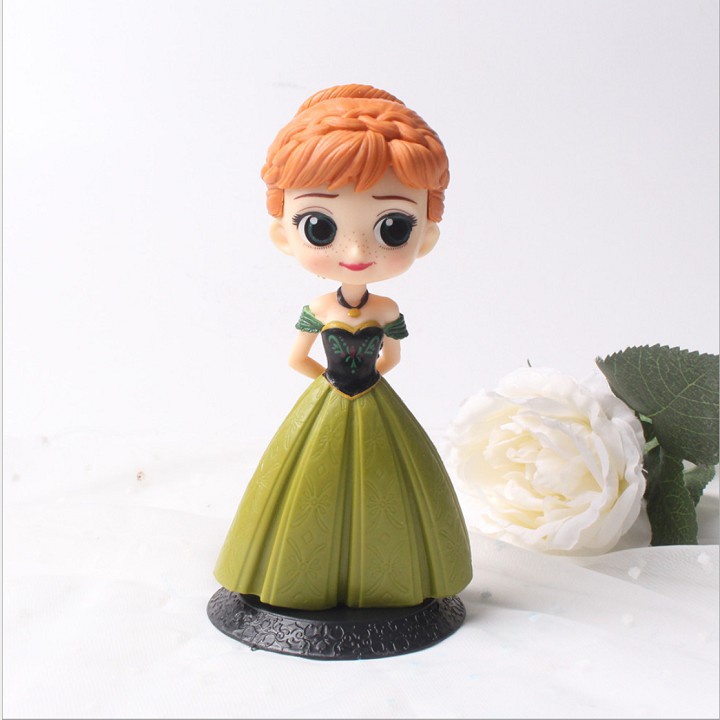 Búp bê công chúa Anna nhựa PVC đặc làm đồ chơi, trưng bày, trang trí bàn làm việc, góc học tập