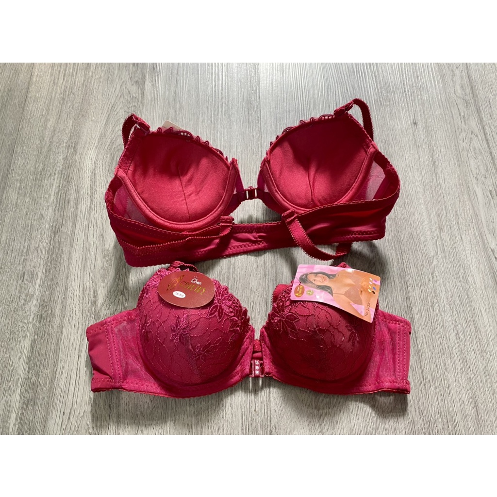 Áo Lót Cài Trước Mút Mỏng 2cm, áo ren thêu có gọng ms2223