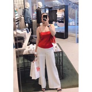 Áo hai dây lụa cổ ngang