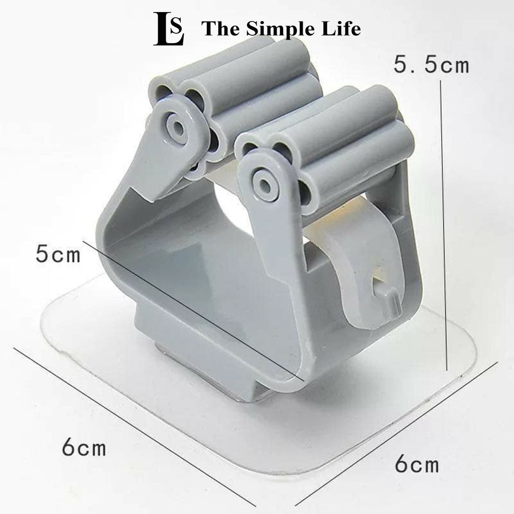 Móc dán tường kẹp giữ chổi, móc càng cua, kẹp giữ cây lau nhà dán tường chịu lực có đệm cao su chắc chắn [CHÍNH HÃNG]