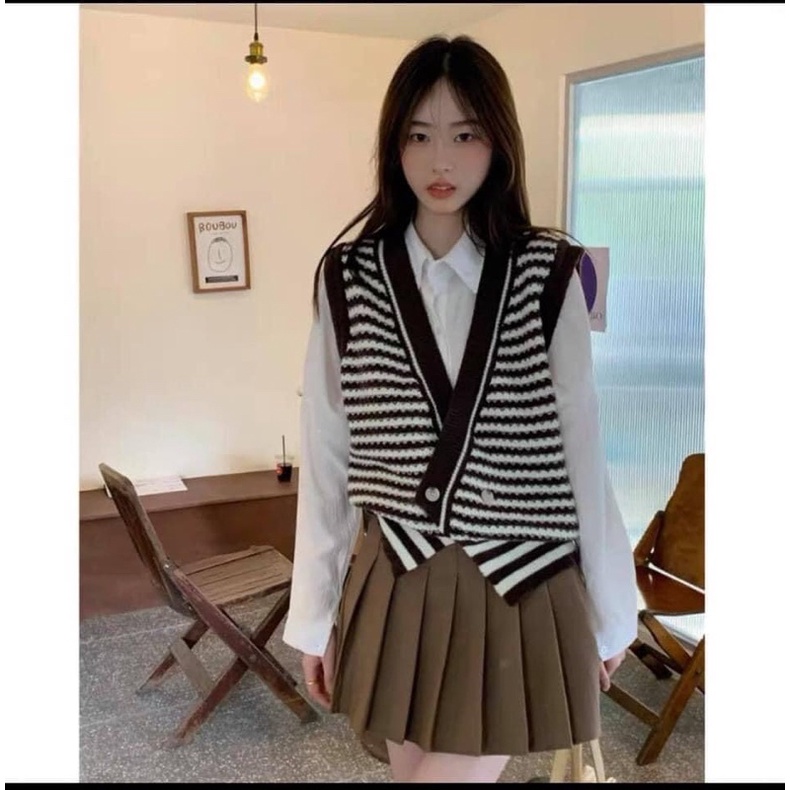 ÁO GILE LEN KẺ NGANG 2 CÚC