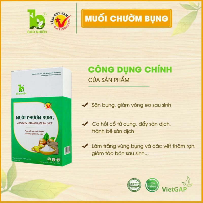 Muối chườm bụng thảo dược Bảo Nhiên 850gr - giúp giảm eo cho Mẹ sau sinh - Việt Nam