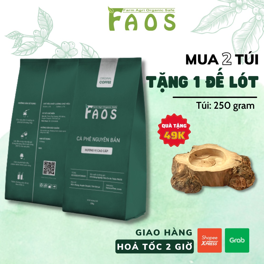 [TẶNG PHIN] 2kg ROBUSTA Honey rang mộc 100% | Cafe pha phin, cafe pha máy vị đắng đậm thơm nồng truyền thống |Faoscoffee