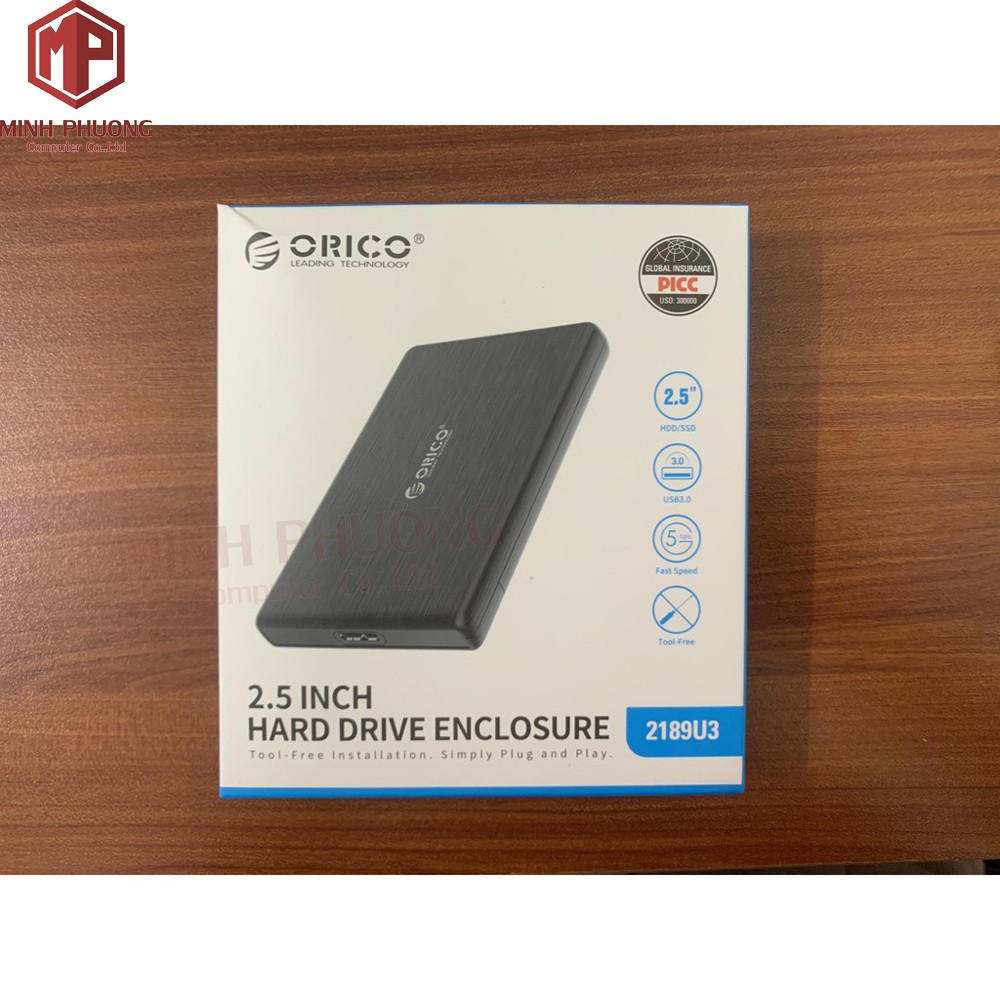 Hộp ổ cứng 2.5 inch USB 3.0 ORICO 2189U3-BK - Hàng chính hãng