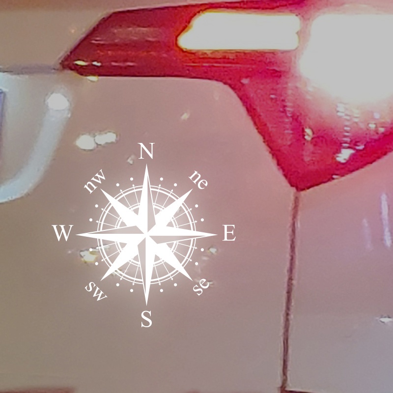 Miếng Dán Vinyl Hình La Bàn Chống Thấm Nước Trang Trí Xe Hơi/Laptop/Xe Mô Tô