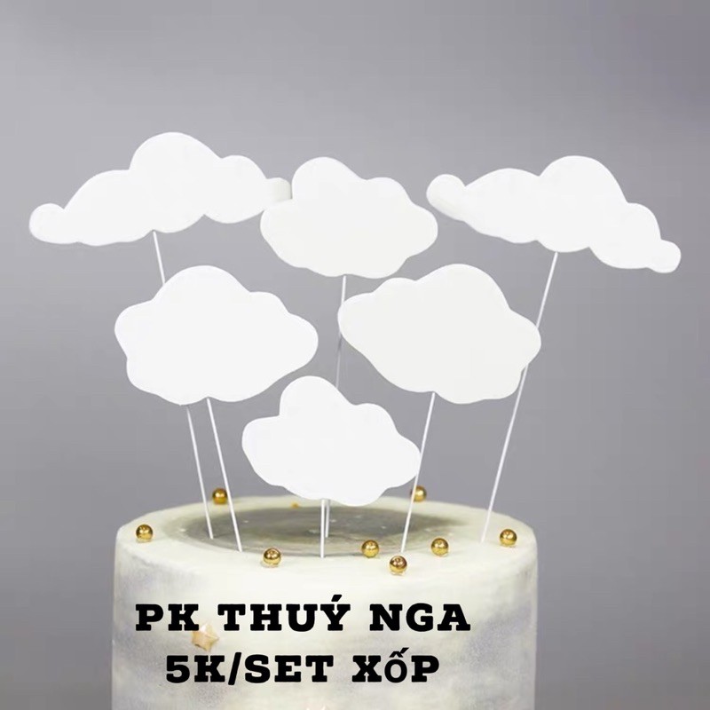 5 BỘ MÂY CHẤT LIỆU XỐP TRANG TRÍ BÁNH KEM