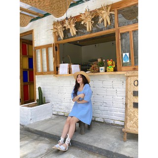 Đầm chữ A Gấm Xanh