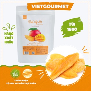 Xoài sấy dẻo hàng xuất khẩu 180g VIETGOURMET/ Xoài sấy nguyên vị ngọt thơm tự nhiên/ Ăn vặt mẹ bầu healthy