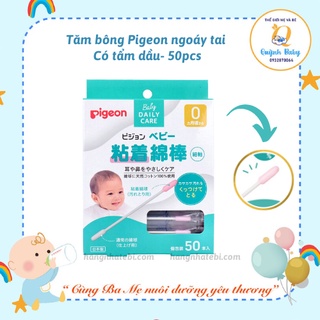 (Mới) Tăm bông tẩm dầu kháng khuẩn Pigeon nội địa Nhật 50chiếc