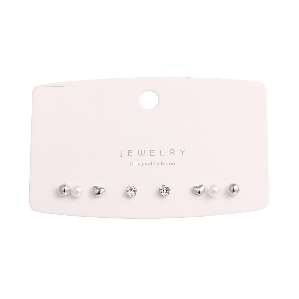 Set 6 Đôi Khuyên Tai Hình Tròn/Trái Tim Nhỏ Xinh Đơn Giản Phong Cách Hàn Quốc Cho Nữ