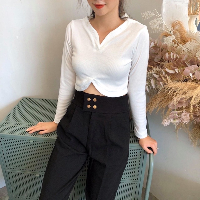 Mã tri ân sale 50% Quần tây Baggy lưng cao 4 cúc mã 268