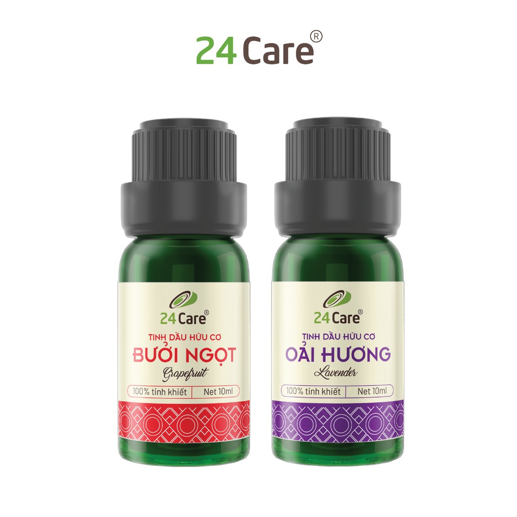 Combo 2 tinh dầu Bưởi Ngọt - Oải Hương 24Care 10ml/chai