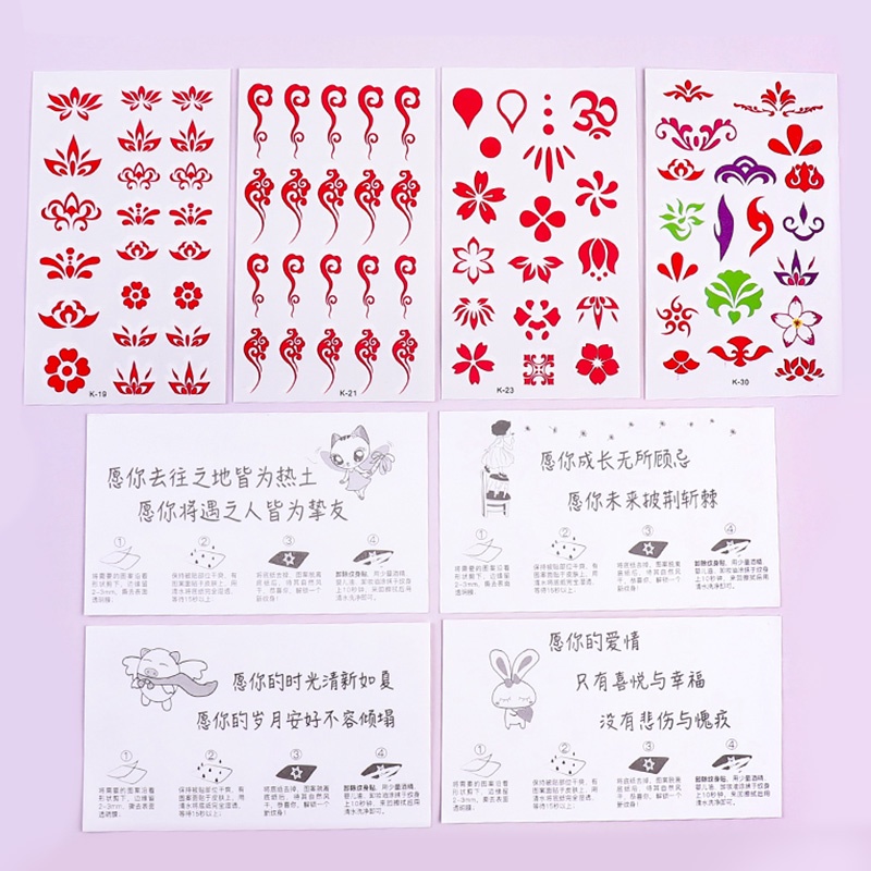 Set 30 Tấm Hình Xăm Dán Cổ Điển Phong Cách Trung Hoa