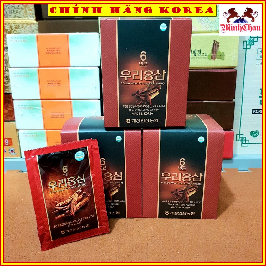 Nước hồng sâm hàn quốc Woori xách quà tặng 30 gói, minhchau