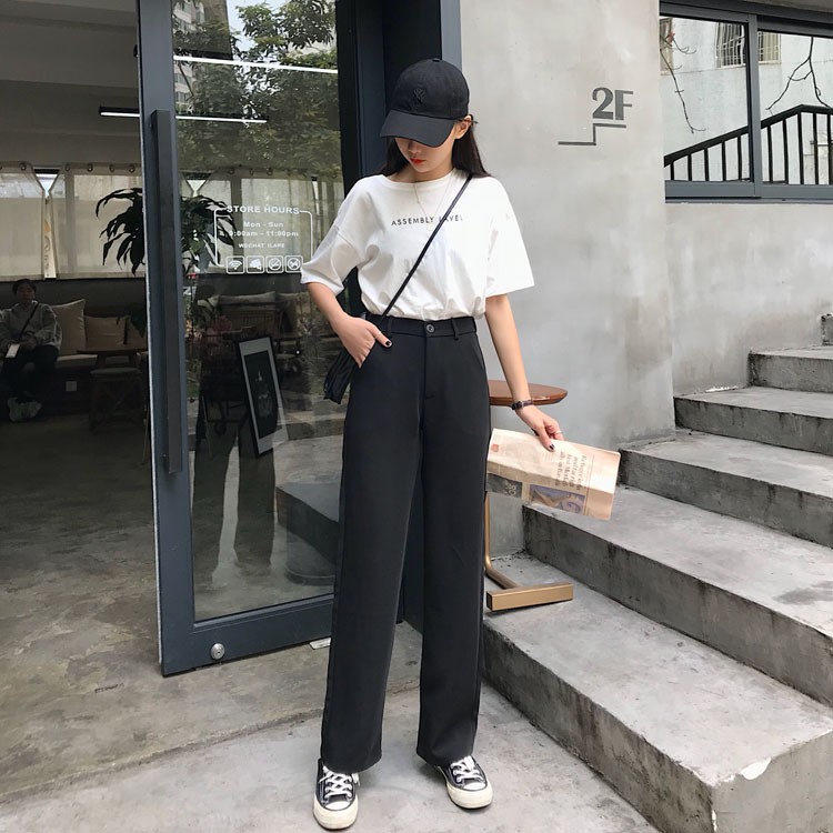 Quần SUXI ống rộng lưng thun cao phong cách Hàn Quốc thời trang dành cho nữ