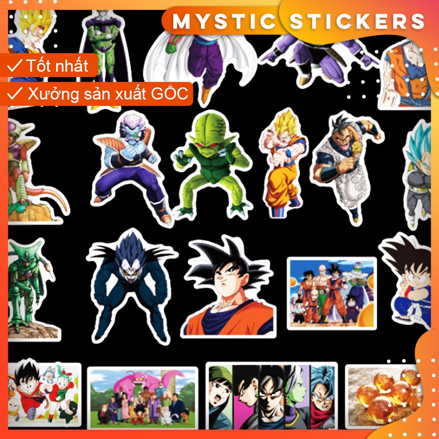 [DRAGON BALLS] 100 Sticker chống nước/ trang trí, dán xe laptop mũ bảo hiểm vali...