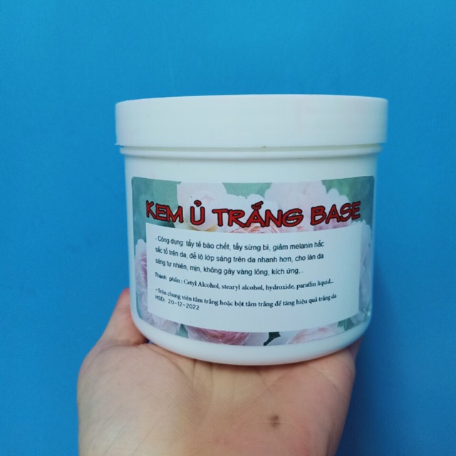 kem ủ trắng da base 500gr