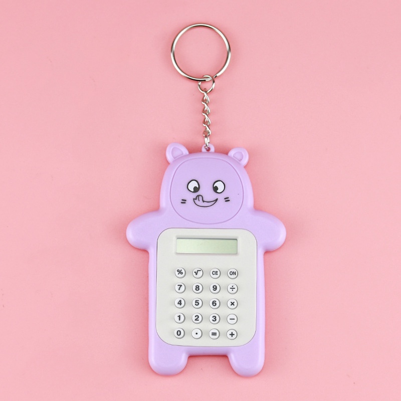 Máy tính bỏ túi 8 số hình gấu hoạt hình dễ thương xinh xắn cho học sinh