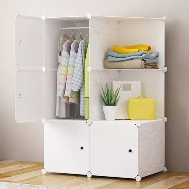 FREESHIP 99K TOÀN QUỐC_Tủ nhựa ghép 4 ô và 2 kệ góc để đồ đa năng sâu 47cm. Tặng kèm 1 treo đồ. Nhắn tin chọn mẫu