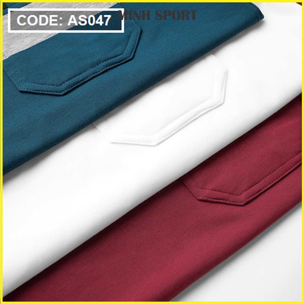 Áo Thun Nam Kẻ Sọc Cổ Bẻ Có Túi, Chất Vải Thun Cotton Mềm Mịn, Thấm Hút Mồ Hôi mã AO.42