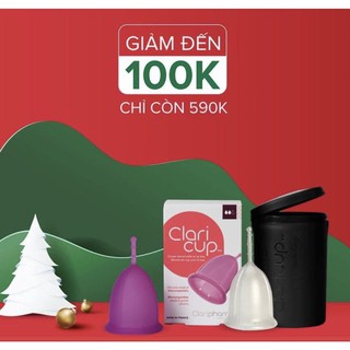 Bộ cốc nguyệt san Claricup Hồng và Trắng [ TẶNG NHIỀU QUÀ]