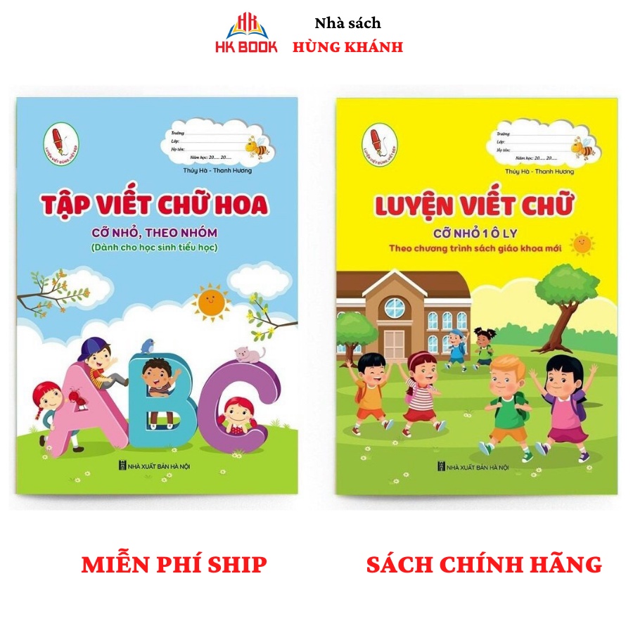 Sách - Combo 2 cuốn Tập viết chữ Hoa, cỡ nhỏ theo nhóm và Tập viết chữ 1 ô ly (2 cuốn)