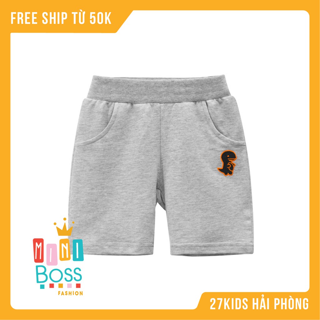 Quần short bé trai cotton 27Kids họa tiết khủng long - Quần thun cho bé trai 27Kids hàng Quảng châu xuất Âu Mỹ