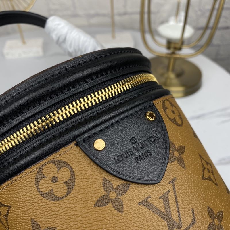 túi xách đeo chéo nữ da thật dáng hộp tròn họa tiết monogram reverse LV