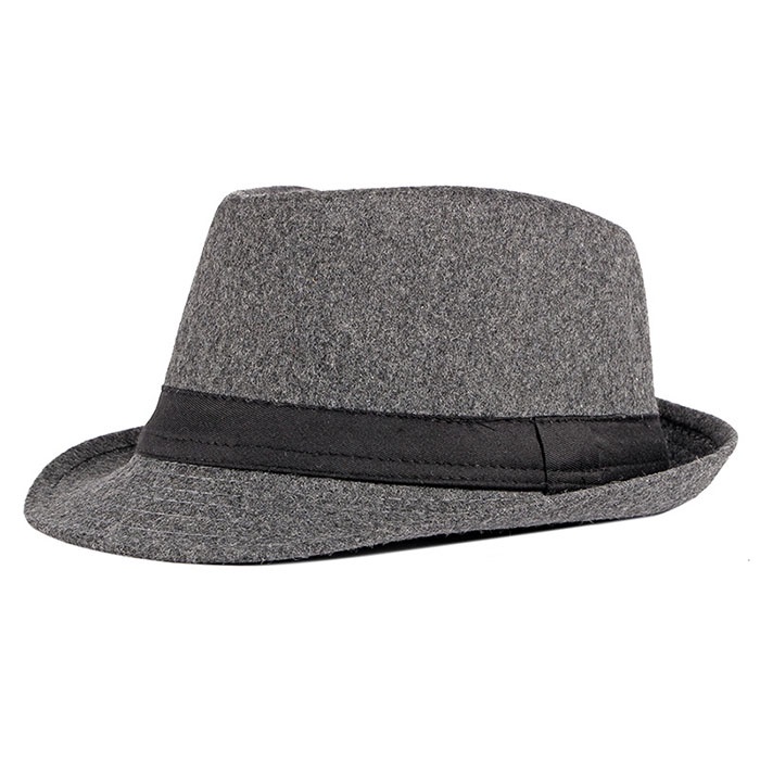 Mũ phớt nam nỉ, nón cao bồi Fedora vành nhỏ Classic cao cấp màu đen, xám