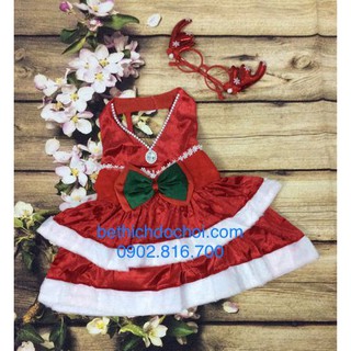 Đầm Noel bé gái đầm yếm 2 tầng