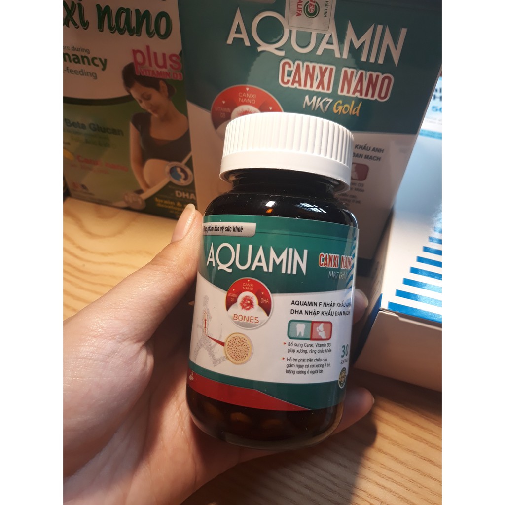 Aquamin canxi nano mk7 + vitamin D3, K2 MK7 giúp xương chắc khỏe, phòng loãng xương, phát triển chiều cao