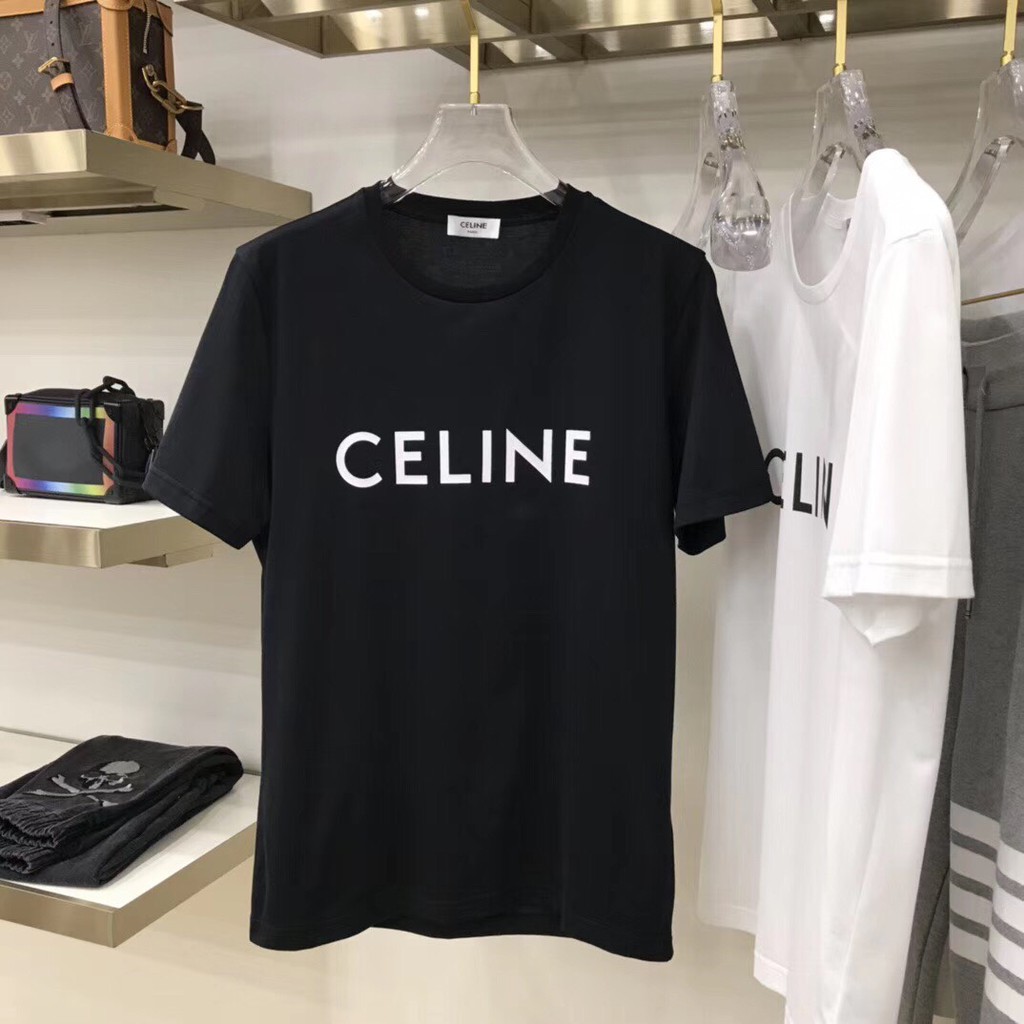 Áo thun cotton in chữ CELINE hai màu trắng đen cực hot [FREESHIP] Áo phông nam nữ đẹp nhất